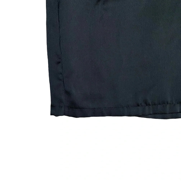 Ted Baker Black Ruffled Satin Mini Dress Shift Cocktail Tunic Style Size 0 - Picture 5 of 11